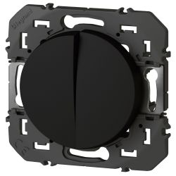 600208 Legrand - Dooxie Double poussoir 6A 250V - Noir