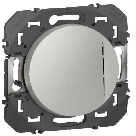 600116 Legrand - Dooxie Poussoir simple avec voyant lumineux 6A 250V - Aluminium