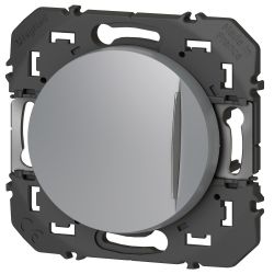 600116 Legrand - Dooxie Poussoir simple avec voyant lumineux 6A 250V - Aluminium