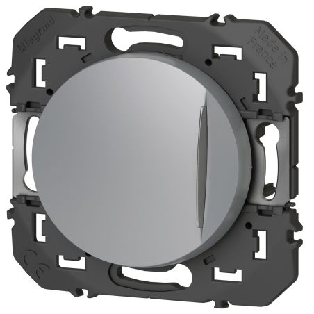 600116 Legrand - Dooxie Poussoir simple avec voyant lumineux 6A 250V - Aluminium