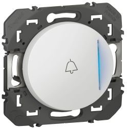 600018 Legrand - Dooxie Poussoir simple avec voyant lumineux marquage sonnette 6A 250V - Blanc