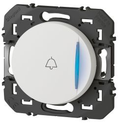 600018 Legrand - Dooxie Poussoir simple avec voyant lumineux marquage sonnette 6A 250V - Blanc