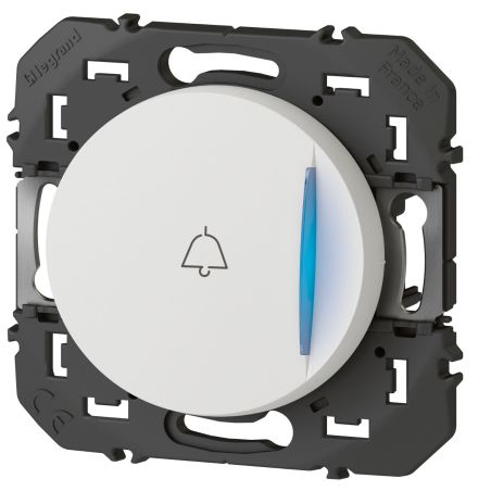600018 Legrand - Dooxie Poussoir simple avec voyant lumineux marquage sonnette 6A 250V - Blanc