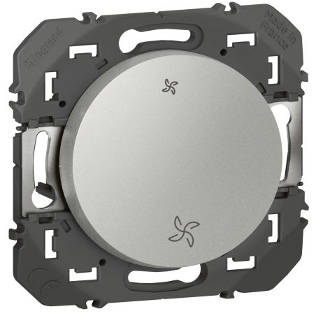 600107 Legrand - Dooxie Interrupteur commande VMC 2 vitesses - Aluminium