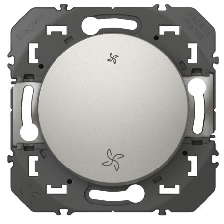 600107 Legrand - Dooxie Interrupteur commande VMC 2 vitesses - Aluminium