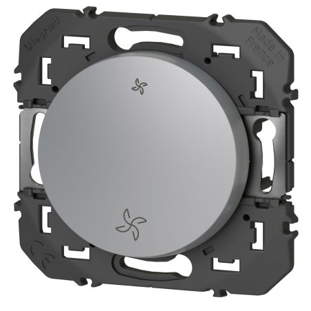 600107 Legrand - Dooxie Interrupteur commande VMC 2 vitesses - Aluminium