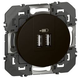 600543 Legrand - Dooxie Chargeur double USB Type-A 3A 15W - Noir