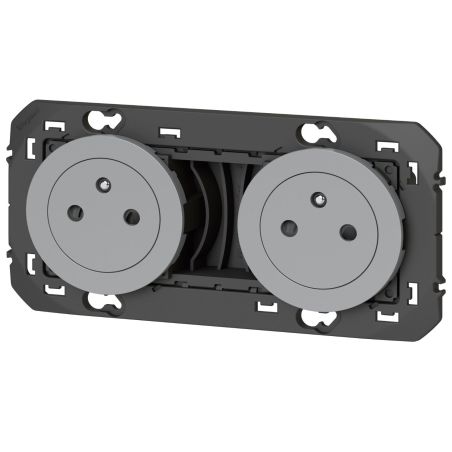 600432 Legrand - Dooxie Double prise de courant 2P+T Surface 16A précâblées - Aluminium