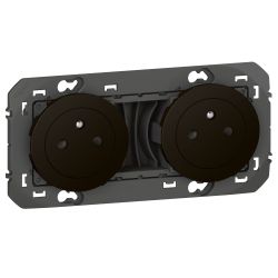 600532 Legrand - Dooxie Double prise de courant 2P+T Surface 16A précâblées - Noir