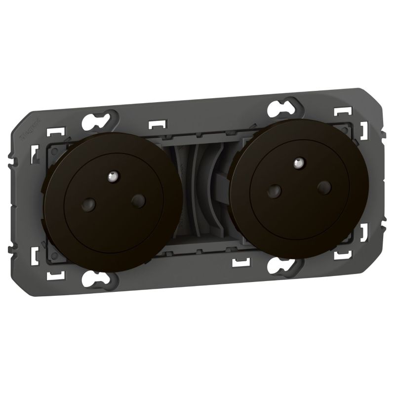 600532 Legrand - Dooxie Double prise de courant 2P+T Surface 16A précâblées - Noir