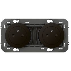 600532 Legrand - Dooxie Double prise de courant 2P+T Surface 16A précâblées - Noir