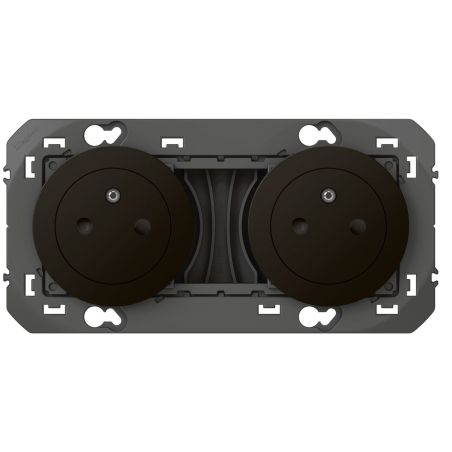 600532 Legrand - Dooxie Double prise de courant 2P+T Surface 16A précâblées - Noir
