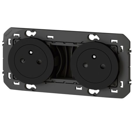 600532 Legrand - Dooxie Double prise de courant 2P+T Surface 16A précâblées - Noir
