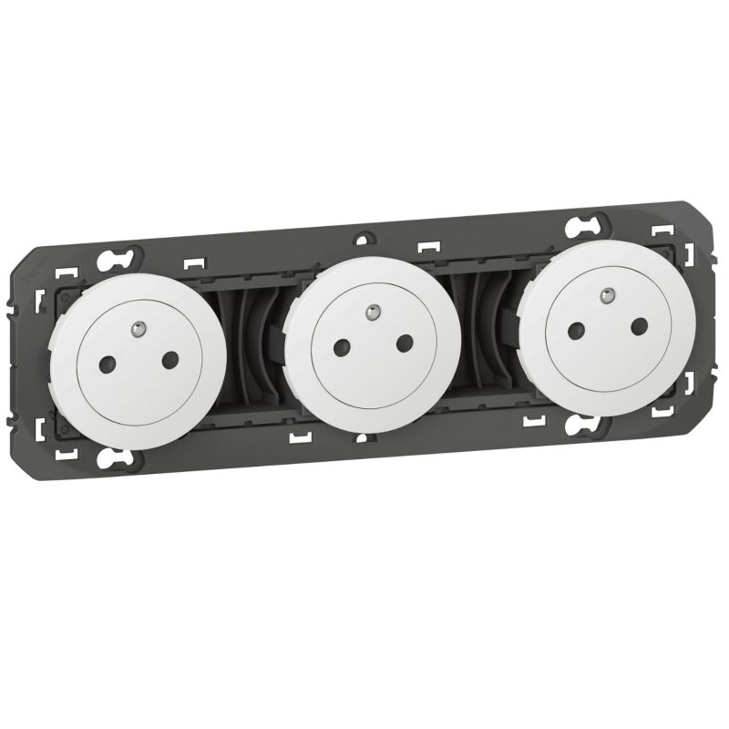 600333 Legrand - Dooxie Triple prise de courant 2P+T Surface 16A précâblées - Blanc