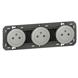 600433 Legrand - Dooxie Triple prise de courant 2P+T Surface 16A précâblées - Aluminium