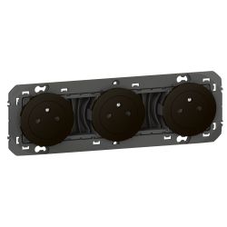 600533 Legrand - Dooxie Triple prise de courant 2P+T Surface 16A précâblées - Noir