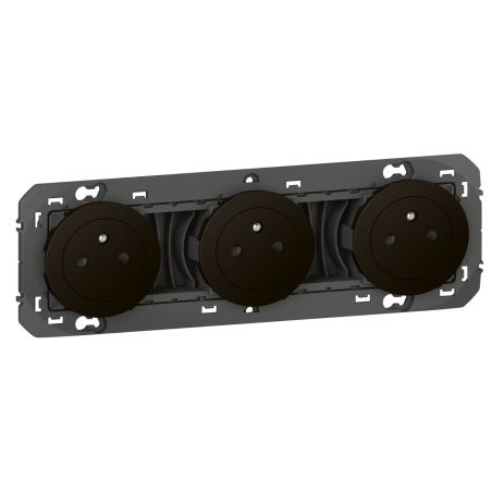 600533 Legrand - Dooxie Triple prise de courant 2P+T Surface 16A précâblées - Noir
