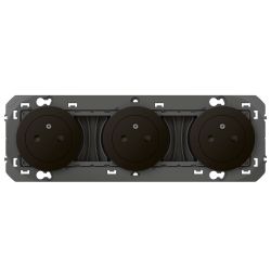 600533 Legrand - Dooxie Triple prise de courant 2P+T Surface 16A précâblées - Noir