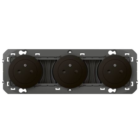 600533 Legrand - Dooxie Triple prise de courant 2P+T Surface 16A précâblées - Noir