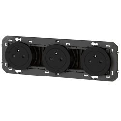 600533 Legrand - Dooxie Triple prise de courant 2P+T Surface 16A précâblées - Noir