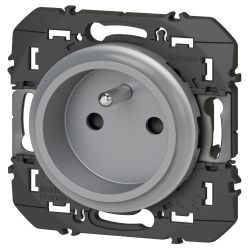 600428 Legrand - Dooxie Prise de courant 2P+T easyréno faible profondeur 16A - Aluminium
