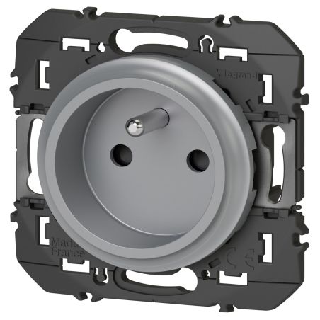 600428 Legrand - Dooxie Prise de courant 2P+T easyréno faible profondeur 16A - Aluminium