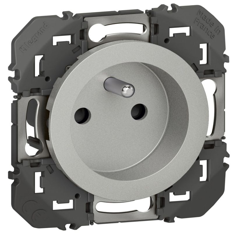 600437 Legrand - Dooxie Prise de courant 2P+T à puits 16A - Aluminium