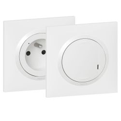 600694 Legrand - Dooxie Prêt-à-poser créer une prise commandée : 1 prise + 1 commande sans fil - Blanc