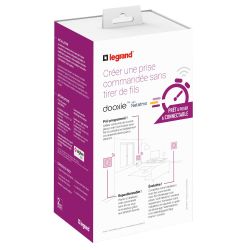 600694 Legrand - Dooxie Prêt-à-poser créer une prise commandée : 1 prise + 1 commande sans fil - Blanc