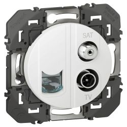600358 Legrand - Dooxie Prise TV-SAT + RJ45 catégorie 6 STP compacte - Blanc