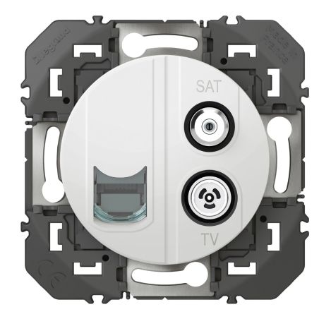 600358 Legrand - Dooxie Prise TV-SAT + RJ45 catégorie 6 STP compacte - Blanc