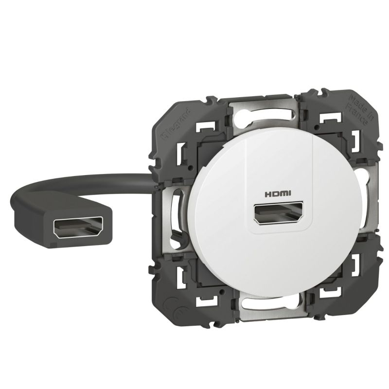 600385 Legrand - Dooxie Prise HDMI 2.0 Type A préconnectorisée - Blanc