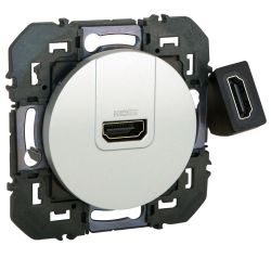 600485 Legrand - Dooxie Prise HDMI 2.0 Type A préconnectorisée - Aluminium