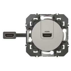 600485 Legrand - Dooxie Prise HDMI 2.0 Type A préconnectorisée - Aluminium