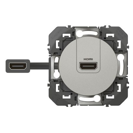 600485 Legrand - Dooxie Prise HDMI 2.0 Type A préconnectorisée - Aluminium