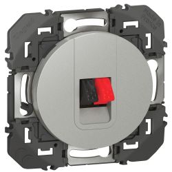 600481 Legrand - Dooxie Prise haut-parleur simple - Aluminium