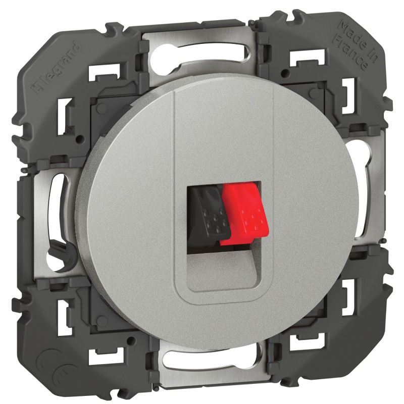 600481 Legrand - Dooxie Prise haut-parleur simple - Aluminium