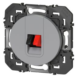 600481 Legrand - Dooxie Prise haut-parleur simple - Aluminium