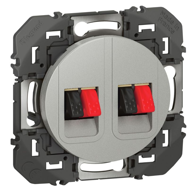 600482 Legrand - Dooxie Prise haut-parleur double - Aluminium