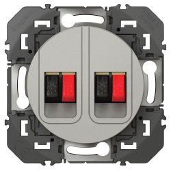 600482 Legrand - Dooxie Prise haut-parleur double - Aluminium