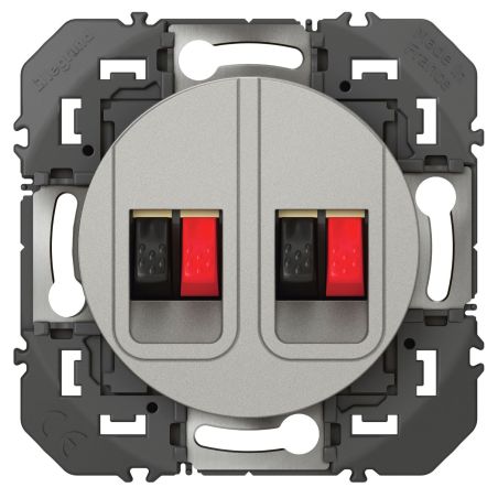 600482 Legrand - Dooxie Prise haut-parleur double - Aluminium