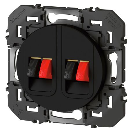 600582 Legrand - Dooxie Prise haut-parleur double - Noir