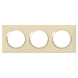 600813 Legrand - Dooxie Plaque de finition carrée 3 postes - Dune