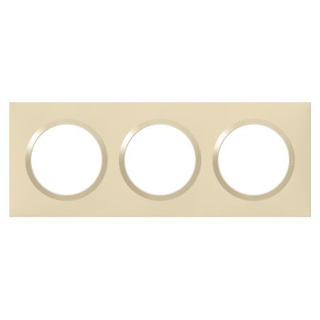 600813 Legrand - Dooxie Plaque de finition carrée 3 postes - Dune