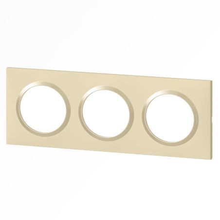 600813 Legrand - Dooxie Plaque de finition carrée 3 postes - Dune