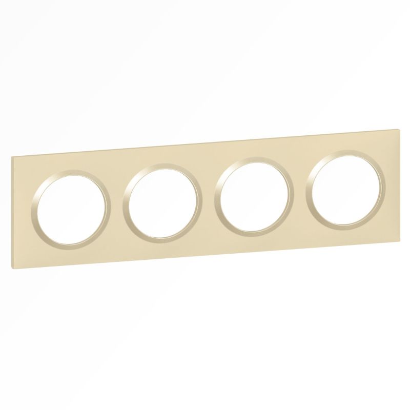 600814 Legrand - Dooxie Plaque de finition carrée 4 postes - Dune