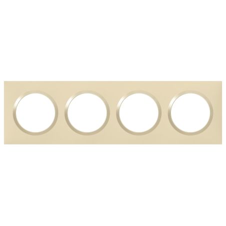 600814 Legrand - Dooxie Plaque de finition carrée 4 postes - Dune