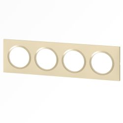 600814 Legrand - Dooxie Plaque de finition carrée 4 postes - Dune