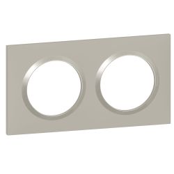 600822 Legrand - Dooxie Plaque de finition carrée 2 postes - Plume