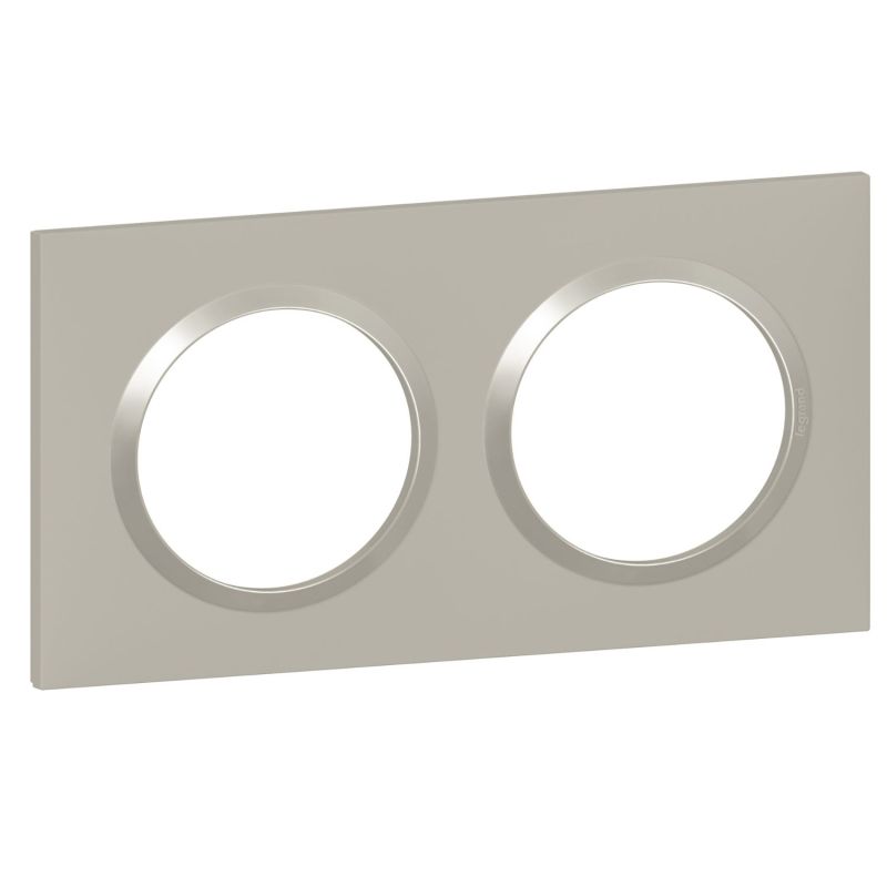 600822 Legrand - Dooxie Plaque de finition carrée 2 postes - Plume